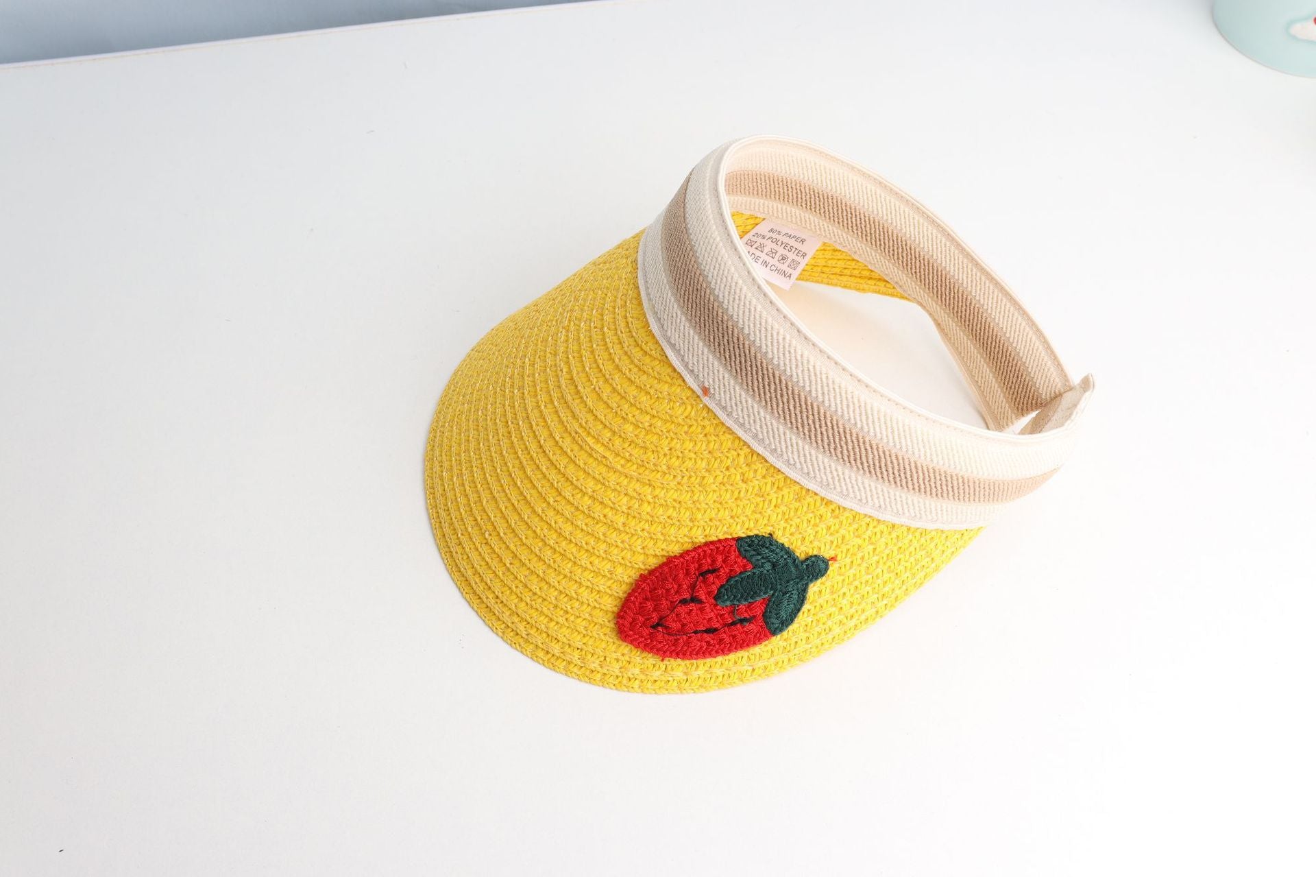 Wholesale Cartoon Fruit Hairpin Straw Braided Children's Empty Hat